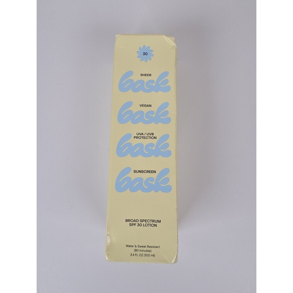 Bask Sheer Moisturizing Sunscreen Broad Spectrum SPF 30 Lotion 3.4 oz Full Size